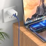 Cable Charger PD20W Hoco U108 iPhone 1.2m - ខ្សែសាកស្រោបក្រណាត់ ហូកូ​ U108 PD អាយហ្វូន
