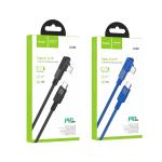 Cable Charger PD20W Hoco U108 iPhone 1.2m - ខ្សែសាកស្រោបក្រណាត់ ហូកូ​ U108 PD អាយហ្វូន