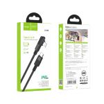 Cable Charger PD20W Hoco U108 iPhone 1.2m - ខ្សែសាកស្រោបក្រណាត់ ហូកូ​ U108 PD អាយហ្វូន