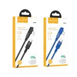 Cable Charger PD20W Hoco U108 iPhone 2m - ខ្សែសាកស្រោបក្រណាត់ ហូកូ​ U108 PD អាយហ្វូន