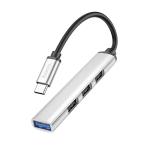 Converter TypeC to USB3.0/USB2.0*3 hoco HB26 Hub 4in1 - ដុំបំបែក USB ហូកូ HB26(Type-C to USB3.0+USB2.0*3)