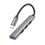 Converter TypeC to USB3.0/USB2.0*3 hoco HB26 Hub 4in1 - ដុំបំបែក USB ហូកូ HB26(Type-C to USB3.0+USB2.0*3)