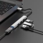 Converter TypeC to USB3.0/USB2.0*3 hoco HB26 Hub 4in1 - ដុំបំបែក USB ហូកូ HB26(Type-C to USB3.0+USB2.0*3)