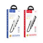 Converter TypeC to USB3.0/USB2.0*3 hoco HB26 Hub 4in1 - ដុំបំបែក USB ហូកូ HB26(Type-C to USB3.0+USB2.0*3)