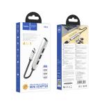 Converter TypeC to USB3.0/USB2.0*3 hoco HB26 Hub 4in1 - ដុំបំបែក USB ហូកូ HB26(Type-C to USB3.0+USB2.0*3)