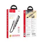 Converter TypeC to USB3.0/USB2.0*3 hoco HB26 Hub 4in1 - ដុំបំបែក USB ហូកូ HB26(Type-C to USB3.0+USB2.0*3)