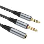 Converter AUX 2male to female hoco UPA21 2in1 - ខ្សែសំឡេង តបន្ថែម hoco UPA21 2-in-1(emale to 2*male)