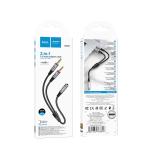 Converter AUX 2male to female hoco UPA21 2in1 - ខ្សែសំឡេង តបន្ថែម hoco UPA21 2-in-1(emale to 2*male)