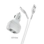 Power Car Charger Hoco ​Z36 Cable iPhone - ឆ្នាំងសាកក្នុងឡាន Z36 រុន 2 មានខ្សែ iPhone