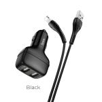 Power Car Charger Hoco ​Z36 Cable iPhone - ឆ្នាំងសាកក្នុងឡាន Z36 រុន 2 មានខ្សែ iPhone