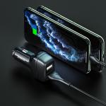 Power Car Charger Hoco ​Z36 Cable iPhone - ឆ្នាំងសាកក្នុងឡាន Z36 រុន 2 មានខ្សែ iPhone
