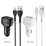 Power Car Charger Hoco ​Z36 Cable Micro - ឆ្នាំងសាកក្នុងឡាន Z36 រុន 2 មានខ្សែ Micro