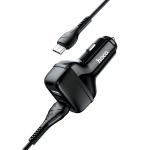 Power Car Charger Hoco ​Z36 Cable Micro - ឆ្នាំងសាកក្នុងឡាន Z36 រុន 2 មានខ្សែ Micro