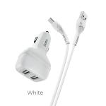 Power Car Charger Hoco ​Z36 Cable Type-C - ឆ្នាំងសាកក្នុងឡាន Z36 រុន 2 មានខ្សែ TypeC