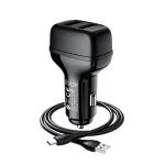 Power Car Charger Hoco ​Z36 Cable Type-C - ឆ្នាំងសាកក្នុងឡាន Z36 រុន 2 មានខ្សែ TypeC
