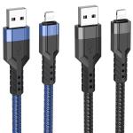 Cable Charger Hoco U110 iphone 1.2m - ខ្សែសាកស្រោបក្រណាត់ ហូកូ​ U110 អាយហ្វូន
