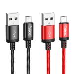 Cable Charger hoco X89 Micro - ខ្សែសាកក្រណាត់ ហូកូ X89 ក្បាល Micro