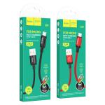 Cable Charger hoco X89 Micro - ខ្សែសាកក្រណាត់ ហូកូ X89 ក្បាល Micro