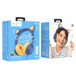 Headset Wire HOCO W36 Cat ear - កាស់ក្តោបត្រជៀក ហូកូ W36 Cat ear