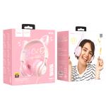 Headset Wire HOCO W36 Cat ear - កាស់ក្តោបត្រជៀក ហូកូ W36 Cat ear