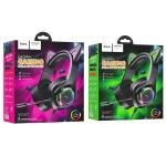 Headset Wire hoco W107 Cute cat luminous - កាសប្ល៊ូធូសក្តោបត្រជៀក ហូកូ W107 Cute cat luminous