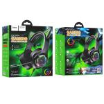 Headset Wire hoco W107 Cute cat luminous - កាសប្ល៊ូធូសក្តោបត្រជៀក ហូកូ W107 Cute cat luminous