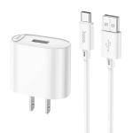Power Charger Hoco C109 18W (QC/FCP/AFC) Set TypeC - ឆ្នាំងសាក​ ហូកូ C109 រុនមួយ 18W (QC/FCP/AFC)ឈុតType-C