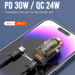 Power Car Charger PD/AFC/FCP/SCP/BC1.2/DCP XO CC50 Adapter - ឆ្នាំងសាកក្នុងឡាន អ៊ិចអូ XO CC50 PD+AFC+FCP+SCP+BC1.2+DCP