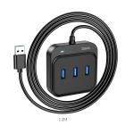 HUB Converter USB to USB3.0*4 hoco HB31 1.2m - ដុំបំបែក USB ហូកូ HB31(USB to USB3.0*4)1.2ម៉ែត