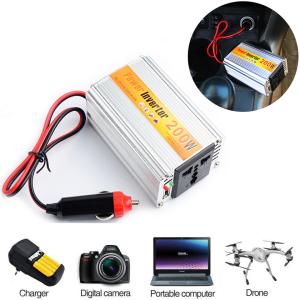 Inverter Car Cigarette DC-12V to AC-220V 200W - ដុំបំឡែងភ្លើង DC-12V ទៅ AC-220V 200វ៉ាត់