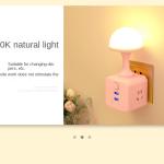 Power Strip Lamp night 3Socket 2USB+Remote A6 - ព្រីភ្លើង អំពូលរាត្រី 3រុន+2រុនសាកថ្ម មានតេឡេ A6