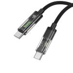 Cable Charger Transparent hoco U116 TypeC to TypeC 60W - ខ្សែសាក ហូកូ​ U116 ថ្លា Type-C to Type-C iPhone 1.2m
