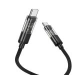 Cable Charger Transparent hoco U116 TypeC to TypeC 60W - ខ្សែសាក ហូកូ​ U116 ថ្លា Type-C to Type-C iPhone 1.2m