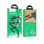 Cable Charger Transparent hoco U116 TypeC to TypeC 60W - ខ្សែសាក ហូកូ​ U116 ថ្លា Type-C to Type-C iPhone 1.2m