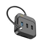 Converter TypeC to (HDTV+SD/TF+USB+PD) hoco HB38 7in1 - ដុំបំបែក USB ហូកូ HB38(HDTV+SD/TF+USB+PD) 7n1