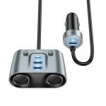 Power Car Charger 2cigarette Z51 147W(2C3A) 2in1 - ឆ្នាំងសាកក្នុងឡាន រុន 2 និង រុនសាកថ្ម Z51 147W(2C3A) 2-in-1