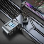 Power Car Charger 2cigarette Z51 147W(2C3A) 2in1 - ឆ្នាំងសាកក្នុងឡាន រុន 2 និង រុនសាកថ្ម Z51 147W(2C3A) 2-in-1