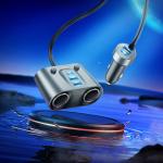 Power Car Charger 2cigarette Z51 147W(2C3A) 2in1 - ឆ្នាំងសាកក្នុងឡាន រុន 2 និង រុនសាកថ្ម Z51 147W(2C3A) 2-in-1