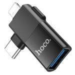 Converter OTG iPhone/Type-C to USB 2in1 hoco UA17 - ឌុយបំឡែង OTG iPhone/Type-C ទៅ USB 2in1 hoco UA17