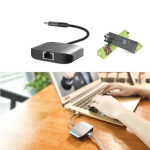 Converter hoco HB9(Type-C to RJ45+USB3.0) - ដុំបំបែក ហូកូ HB9(Type-C to RJ45+USB3.0)
