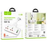 Power Strip  hoco AC12 2socket 3USB 1Type-C: 30W(PD/QC/FCP/AFC) - ព្រីភ្លើង hoco AC12 2រុនភ្លើង 3USB 1TypeCType-C: 30W(PD/QC/FCP/AFC)