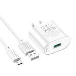 Power Charger Hoco C109 18W (QC/FCP/AFC)Set Micro - ឆ្នាំងសាក​ ហូកូ C109 រុនមួយ 18W (QC/FCP/AFC)ឈុត Micro