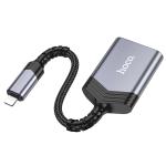 Converter OTG iPhone to card reader 2in1 hoco UA25  - ឌុយបំឡែង OTG អាយហ្វូនទៅ  card reader hoco UA25