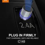 Power Car Charger WUW C148 2.4A - ឆ្នាំងសាកក្នុងឡាន WUW C148 2.4A