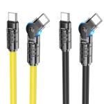 Cable Charger hoco U118 PD TypeC to TypeC - ខ្សែសាកស៊ីលីខូន ហូកូ​ U118 C-C ក្បាលបត់ 1.2m