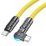 Cable Charger hoco U118 PD TypeC to TypeC - ខ្សែសាកស៊ីលីខូន ហូកូ​ U118 C-C ក្បាលបត់ 1.2m