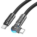 Cable Charger hoco U118 PD TypeC to TypeC - ខ្សែសាកស៊ីលីខូន ហូកូ​ U118 C-C ក្បាលបត់ 1.2m