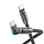 Cable Charger hoco U118 PD TypeC to TypeC - ខ្សែសាកស៊ីលីខូន ហូកូ​ U118 C-C ក្បាលបត់ 1.2m