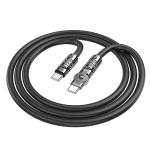Cable Charger hoco U118 PD TypeC to TypeC - ខ្សែសាកស៊ីលីខូន ហូកូ​ U118 C-C ក្បាលបត់ 1.2m