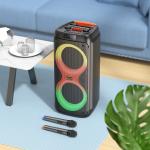 Speaker Bluetooth hoco HA7 (2 Wireless Mics) - បាស់ប្ល៊ូធូសប្រើថ្ម  ហូកូ HA7 មានមេក្រូប៊្លូធូស2